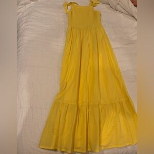 Sunny Yellow Maxi Dress with Tie Straps